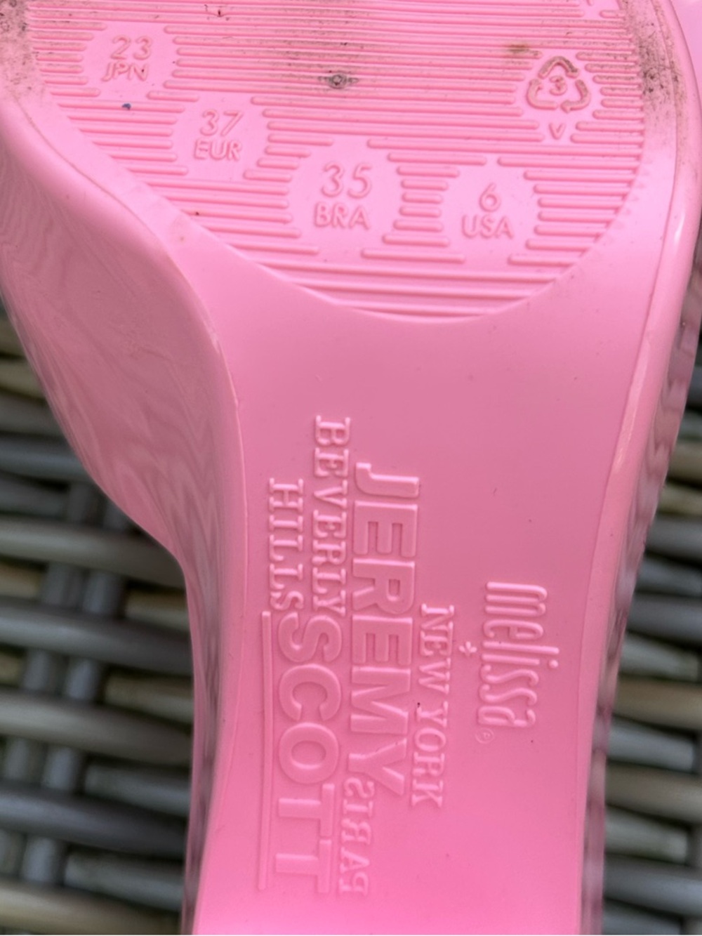 Melissa + Jeremy Scott Pink Barbie Shoes 6 37 Blowup Heels Slides Sandals - Picture 12 of 14